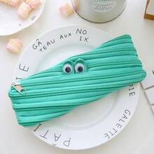 Hộp đựng bút bằng nylon hình quái vật nhỏ dễ thương, tối giản, có khóa kéo, dung tích lớn, họa tiết hoạt hình, túi đựng bút ngộ nghĩnh. - Hộp đựng bút có khóa kéo - Xem 7