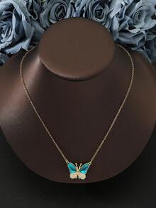 Stainless Steel Butterfly Necklace For Women, Magnetic Openable New Design Necklace - Multicolor - View 3