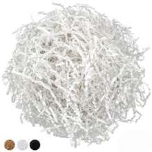 LYARCHTE - Relleno de papel arrugado blanco de 5 onzas relleno de papel cortado arrugado triturado papel de zacate de rafia para cesta de regalo relleno de bolsa de embalaje - Blanco - Ver 8