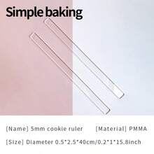 1 Cặp thước đo độ dày bánh quy bằng acrylic 40cm, 6 tùy chọn độ dày (2mm, 3mm, 4mm, 5mm, 6mm, 10mm), thước đo độ dày bánh quy bơ, dụng cụ đo phẳng dùng để làm fondant và nướng bánh. - Xem 18