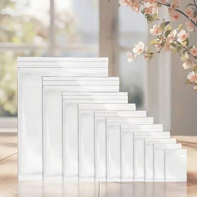 300个可重复密封拉链袋 | 透明塑料袋 | 珠子首饰礼品 | 礼品 | 双层厚度 0.042mm/1.65mil | 透明塑料袋 | 冷冻袋 | 首饰塑料包装袋 | 户外露营多功能工具包 | 节日礼品包装袋 | 家具装饰收纳袋 | 花园鲜花塑料包装袋 | 周年纪念透明自粘袋 | 适用于运输 | 旅行 | 收纳 | 包装 | 节日 | 礼品 | 配件