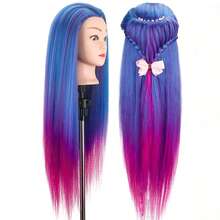 25 Inch Colorful Hair Mannequin Manikin Head Cosmetology Doll Head Practice Styling Hairdressing Training Braiding Heads - View 2