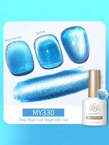 BORN PRETTY 10ml Deep Blue Cat Eye Magnetic Glitter Semi-Permanent Soak-Off UV LED Gel Nail Polish For Nail Salon - Multicolor - View 4