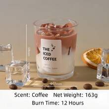 Glass Candle Holder Aromatherapy Candle - Ice Coffee & Matcha Latte Design, 10-30 Hours Burn Time, Smokeless, Soy Wax, Creative Home Fragrance, Suitable For Bedroom, Living Room, Kitchen, Outdoor, Camping, Wedding, Birthday, Gift For Her, Mom - Multicolor - View 13