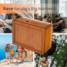 Vintage Money Saving Box, Cash Vault Saving Jar With Target Amount & Number Counter, Money Bank Savings Challenge Box For Adults, 10000 US Dollars Capacity - Màu sáng - Xem 4