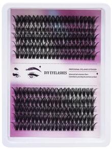 ELAE Manga Lash Clusters, D Curl Spiky Individual Eyelashes, Professional DIY Eyelash Extensions, Wispy Fairy Cluster Eyelashes, Reusable Soft Faux Mink Fake Lashes - V-fishtail 200P - View 8