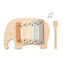 Wooden Elephant Xylophone Musical Instrument Toy, Sensory Stimulation & Hand-Brain Coordination Music Toy For Infants & Toddlers, Early Interest Cultivation & Music Enlightenment Toy, Birthday Gift - Baby Elephant Playing Piano - View 11