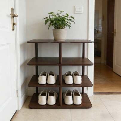 Narrow High Shoe Rack For Small Spaces, Multi-Functional Display Shelf, Suitable For Entryway, Closet, Corner, Doorway, Space-Saving Shoe Storage, Boxes, Cabinet, Shelves