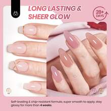 Beetles Gel Polish Whispers Of Love Jelly Gel Nail Polish Set - 6 Colors Milky White Nude Pink Neutral Sheer Translucent Soak Off UV Gel Nail Kit - 6 Colors Understated Grace - 查看 3