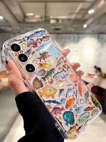 1个彩色海洋鱼图案软壳手机壳，兼容华为、荣耀、摩托罗拉、三星Galaxy A04e/12/A13/A14/A34/A50/A52/A53/A54/S21/S22/S23/S24/S25/S25Ultra/S25FE/S26/S26 Plus/S26 Ultra/S26 Edge、6A/7A/8A、12T/13T/15T/15T Pro - 無色 - 查看 7