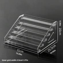 Giá trưng bày để bàn dạng thang trong suốt, giá trưng bày sơn móng tay bằng acrylic, giá đựng huy hiệu nhiều tầng bằng nhựa. - Nhiều màu - Xem 15