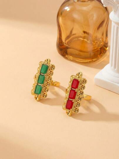 1枚18K镀金复古戒指，适合日常佩戴