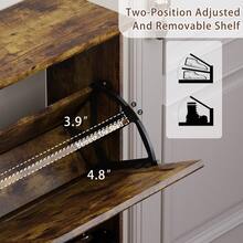 Shoe Cabinet For Entryway, Slim Shoe Storage Cabinet With Adjustable Shelves, Wooden Rack And Organizer For Small Spaces, Closet, Hallway - Brown 3 Doors - View 5