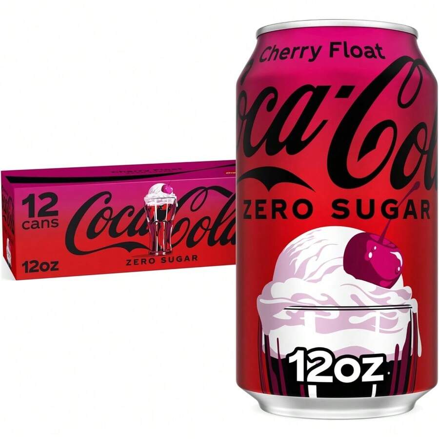 Coca Cola Coca-Cola Zero Sugar Cherry Float Soda Soft Drink Cans, 12 Fl Oz, 12 Pack - Default - View 1