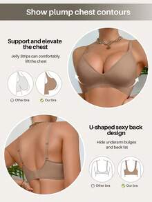 Set Of 2 Women'S Easy Jelly Bras - Wireless Push-Up, Extremely Soft Daily Comfort Underwear - Cà phê + Mơ - Xem 2