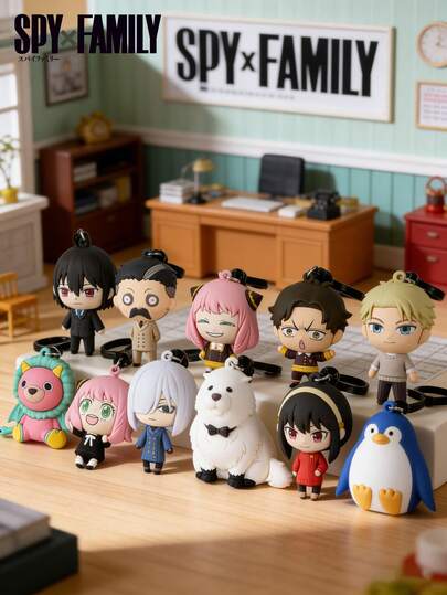 Crunchyroll 1 pieza Llavero de bolsa ciega 3D de Spy x Family con personaje de anime aleatorio, colgante coleccionable lindo para llavero, decoración de mochila, regalo de fan, regalo de fiesta de Año Nuevo y cumpleaños, artículo oficial autorizado
