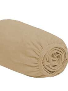 Single Fitted Sheet With Elastic All Around, Micropercal Flex 400 Thread Count, Soft Touch, Single, Double, Queen, King - 米色 - 查看 6