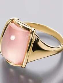 1枚时尚女士戒指，适合婚礼、订婚、派对、情人节礼物 - 金黃色 - 查看 10