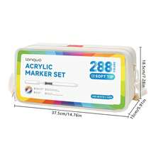 Bút dạ acrylic đầu mềm Languo 96/192/240/288 màu, màu sắc dành cho sổ vẽ graffiti tự làm của học sinh, không phai trên giấy, bút dạ màu có thể xếp chồng lên nhau, dòng màu đen sáng và tông màu da để vẽ hình người, cọ acrylic mềm chống thấm nước, thích hợp cho trứng Phục Sinh, quà tặng Halloween và Giáng sinh, sâu bướm. - khác - Xem 2