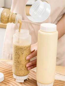 1個可重複使用倒置擠壓瓶，寬口噴嘴，適用於調味料、醬汁、番茄醬、酸奶油和糖漿，自密封設計，適合居家廚房、餐廳、燒烤、野餐、露營，理想禮物與派對配件 - 彩色 - 查看 9