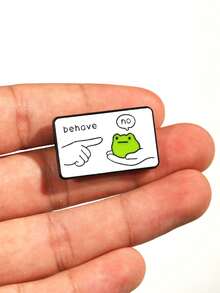 1pc Minimalist Cartoon Frog Waving Brooch, Exquisite Craftsmanship Creates Delicate Texture, Easily Expresses Personalized, Versatile Accessory To Liven Up Outfits And Bags Gifts For Mother, Father, Graduation, And Teacher - Multicolor - View 9