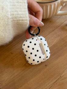 Minimalist Black And White Polka Dot Pattern Bluetooth Earphone Case For Apple AirPods 3, Soft Protective Case, Compatible With Apple AirPods 4/2 Wireless Bluetooth, Pro New Third/Second Generation, Niche Heart-Shaped Pendant Anti Drop Compatible With AirPods First Generation Birthday Gift Party - Nhiều màu - Xem 11