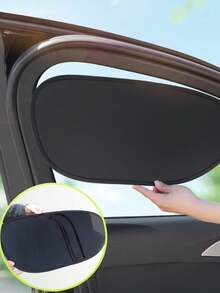 1pc Car Summer Sunshade For Windshield | Heat Insulating, Antistatic Film, Non-Spraying Side Sunshade, Polyester Material - Shade Cloth - View 7