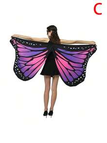 Elegante capa con alas de mariposa para mujer, disfraz para fiestas, actuaciones y cosplay de Halloween y Navidad, chal de princesa hada, atuendo de estilo fantasía de alta calidad, opción de regalo ideal para familiares y amigos - Multicolor - Ver 18