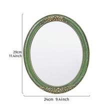 1pc Vintage Lace Pattern Oval Decorative Wall Mirror, European Style Home Decor Art Piece, Creative Vanity Mirror, Suitable For Wall Decor, Dressing Table Mirror And Photography Props - Multicolor - View 11
