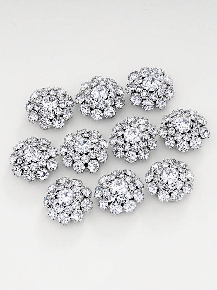 5 piezas Cubiertas de botones con rhinestones para mujeres, Botones de cristal DIY, Clips de botones de camisa desmontables con alicates, Accesorios de ropa para camisas, trajes