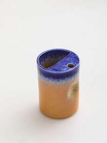 1个600毫升创意裂纹釉陶瓷杯，可作浓缩咖啡杯、创意吸管杯、拉花咖啡杯、水杯、办公水杯、情侣杯、下午茶杯、家用早餐牛奶杯 - 彩色 - 查看 9