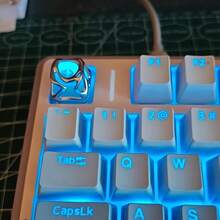 1个液态金属电镀键帽，ABS材质，Cherry原厂高度，个性化键帽，机械键盘配件 - 銀色 - 查看 5