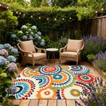 Vigorous  And Bright Colors Retro Mandala  Pattern Flannel Material Area Rug, Outdoor Carpet , 2D Digital Printing , Non-Slip Rubber Bottom, Multiple Sizes Available. Suitable For All Seasons, Washable, Machine Washable, Comfortable, Unique, As Birthday Gifts, Household Items, Wedding Items, Souvenirs, Home Decoration, Daily Life, Office Decoration, Birthday, Anniversary, Valentine's Day, Thanksgiving, Graduation Season, Christmas, Halloween, Mother's Day, Father's Day, Wedding, New Year Gift Decoration. Suitable For Shopping Centers, Restaurants, Kitchens, Bathrooms, Party, Game Room,Living Rooms, Bedrooms, Corridors, Balconies, Outdoor Doors, Door Mats, Entrance Mats, Non-Slip Mats, Offices, Cafes,  Yards, Rv Camping & Picnics,Piano Room Floor Decoration Rug.Suitable For Him, Her, Family Members, Boyfriend, Girlfriend, Father, Family Members, Mother, Lover, Daughter, Son, Grandfather, Grandmother, Teacher, Doctor, Nurse, Friend, Classmate, Pet. - Nhiều màu 4 - Xem 5