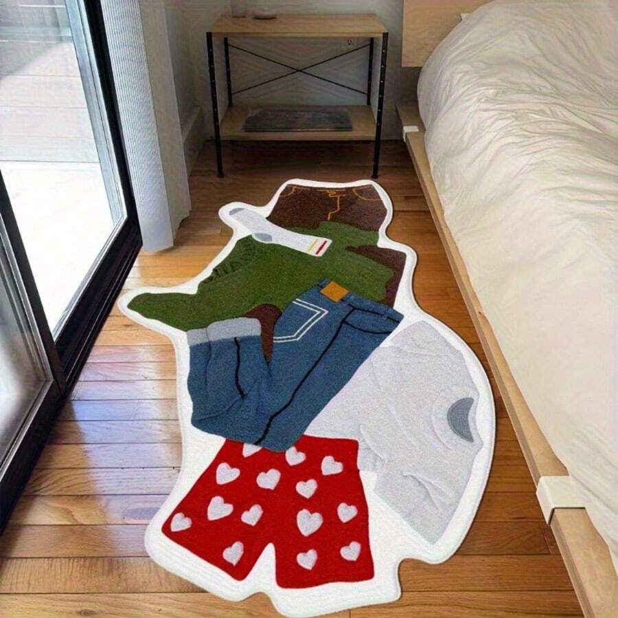 1pc Soft Faux Wool Area Rug, Featuring Unique Cartoon Character Design, Suitable For Cozy Bedroom, Sofa Or Home Decor. This Rug Can Serve As A Sofa Accessory, Living Room Rug Or Lively Room Accent, Hand Wash Only. Its Soft, Fluffy Texture And Vibrant Colors Add A Warm And Comfortable Ambiance To Your Home.