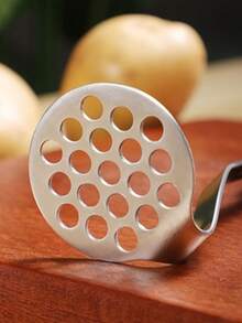 1件 G型不鏽鋼壓泥器，防鏽手動食物研磨器，舒適握把，適用於馬鈴薯、酪梨、豆類、蔬菜、水果、絞牛肉和嬰兒泥，實用廚房小工具，送給媽媽的好禮 - 彩色 - 查看 4