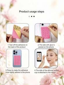 2pcs Dual-Sided Multifunctional Silicone Phone Holder With Suction Cup, Provides Strong Adhesion And Dual-Sided Grip, Anti-Slip Sticky, Creative Multifunctional Silicone Accessory Suitable For Various Phones, Offers Stable Support For Video And Selfie - Double-sided and Single-sided - View 7
