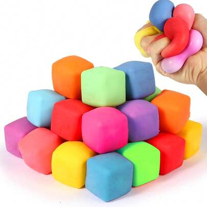 1/2/6/12/36件套慢回弹挤压减压魔方，软压力球玩具，拉伸玩具，课堂奖励派对礼品玩具，随机儿童设计