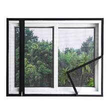 Màn chống muỗi màu đen, kích thước tùy chỉnh, lưới chống muỗi tự dính, màn chống muỗi gia đình dạng khóa kéo. - màu đen - Xem 6