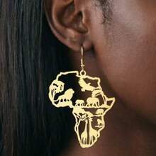 1 Pair Elegant Minimalist Geometric Asymmetrical Line Design Earrings - Yellow Gold - View 2