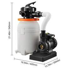 10 In Sand Filter Pump For Above Ground Pool, 0.33 HP 3000 GPH, Swimming Pool Sand Filter Pump With Pre-Assembled Core & Leak-Resistant Design, 6-Way Valve, High-Efficiency Filtration For Pools - View 10