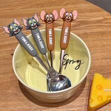 TOM AND JERRY. Official Stainless Steel Spoon, Fork, Small Spoon, Soup Spoon, Cartoon Spoon, Silicone Spoon - View 6