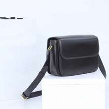 Black Minimalist Crossbody Bag For Women - Compact Leather-Like Shoulder Purse With Adjustable Strap, S (18.5*14*6cm) / L (22.5*16.5*7.5cm) | Daily Commute & Casual Style Handbag​ - Negro - Ver 5