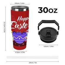 30oz  Easter, Easter Eggs, Text Stanley Style Tumbler Wrapped Graffiti SGRHO Mug - White - View 2