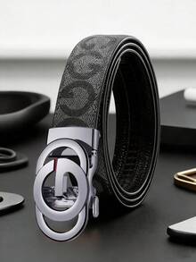 男士必备款，奢华合金自动扣商务休闲皮带 - 彩色 - 查看 3