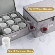 6-Piece Hard Shell Porcelain Storage Containers For Cups, Mugs, Wine Glasses, And Plates - Heavy Duty Tableware Storage, 44493844 - 駝色 - 查看 6