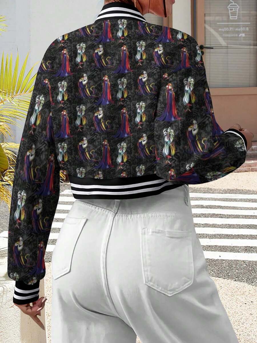 Women Disney Villains Evil Queen Baseball Jacket Yoga Pants High Waisted Leggings Plus Size For Halloween Costume Cosplay Disney Theme Park Outfits Varsity Jacket - Nhiều màu - Xem 1