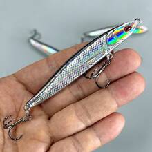 1 件全新海钓鱼饵，20 克，激光反光小鱼硬饵，带金箔 - 黑色 - 查看 3