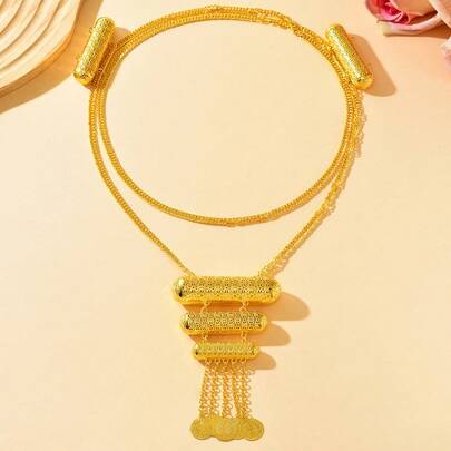 Thắt lưng vàng đính mặt dây chuyền hình đồng xu Ả Rập, phụ kiện cô dâu sang trọng cho đám cưới và lễ hội Trung Đông.