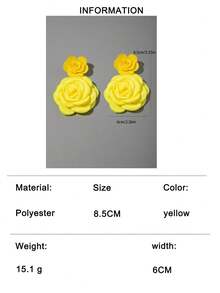 imoli 1 Pair Bohemian Style Polyester Faux Rose Flower Earrings, Suitable As Gift For Women On Beach Vacation - Multicolor - View 17