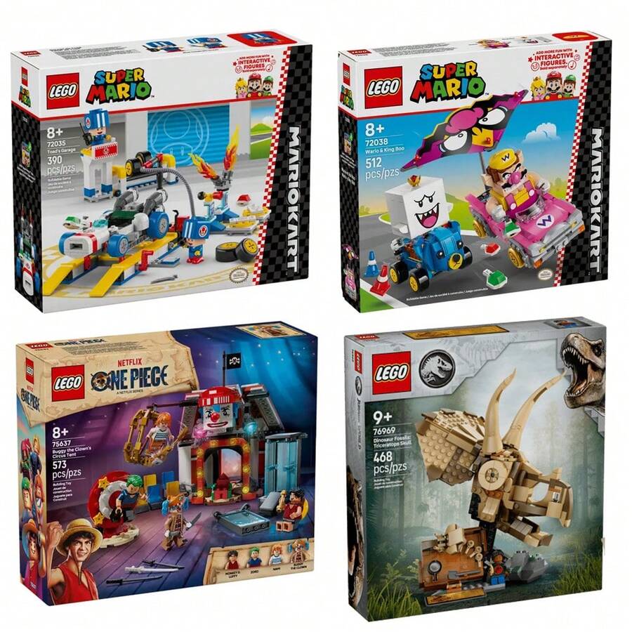 LEGO Bộ xếp hình Super Mario, Jurassic World và One Piece: Đồ chơi giáo dục cho trẻ em, phù hợp cho bé gái và bé trai trên 7 tuổi, quà tặng sinh nhật sáng tạo. - Nhiều màu - Xem 1
